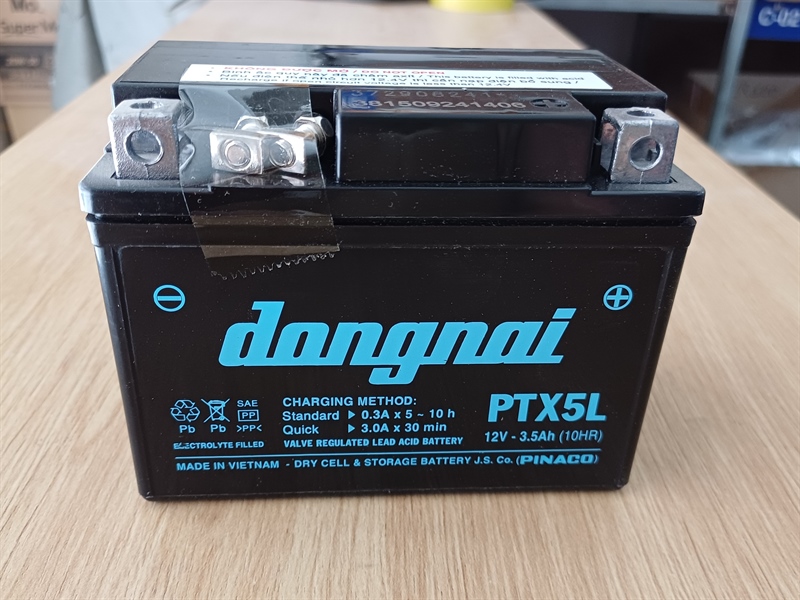 Ắc quy Đồng Nai thấp 3.5A xanh PTX5L
