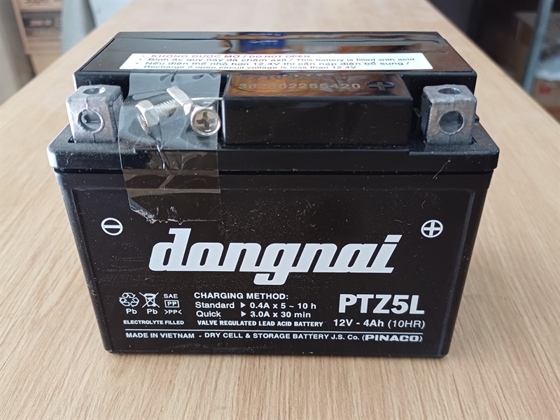 Ắc quy Đồng Nai thấp 4A đỏ PTZ5L